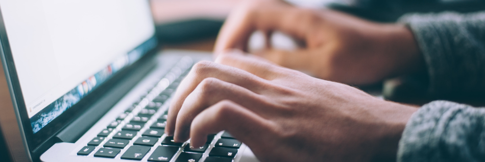 Survey image - hands at keyboard